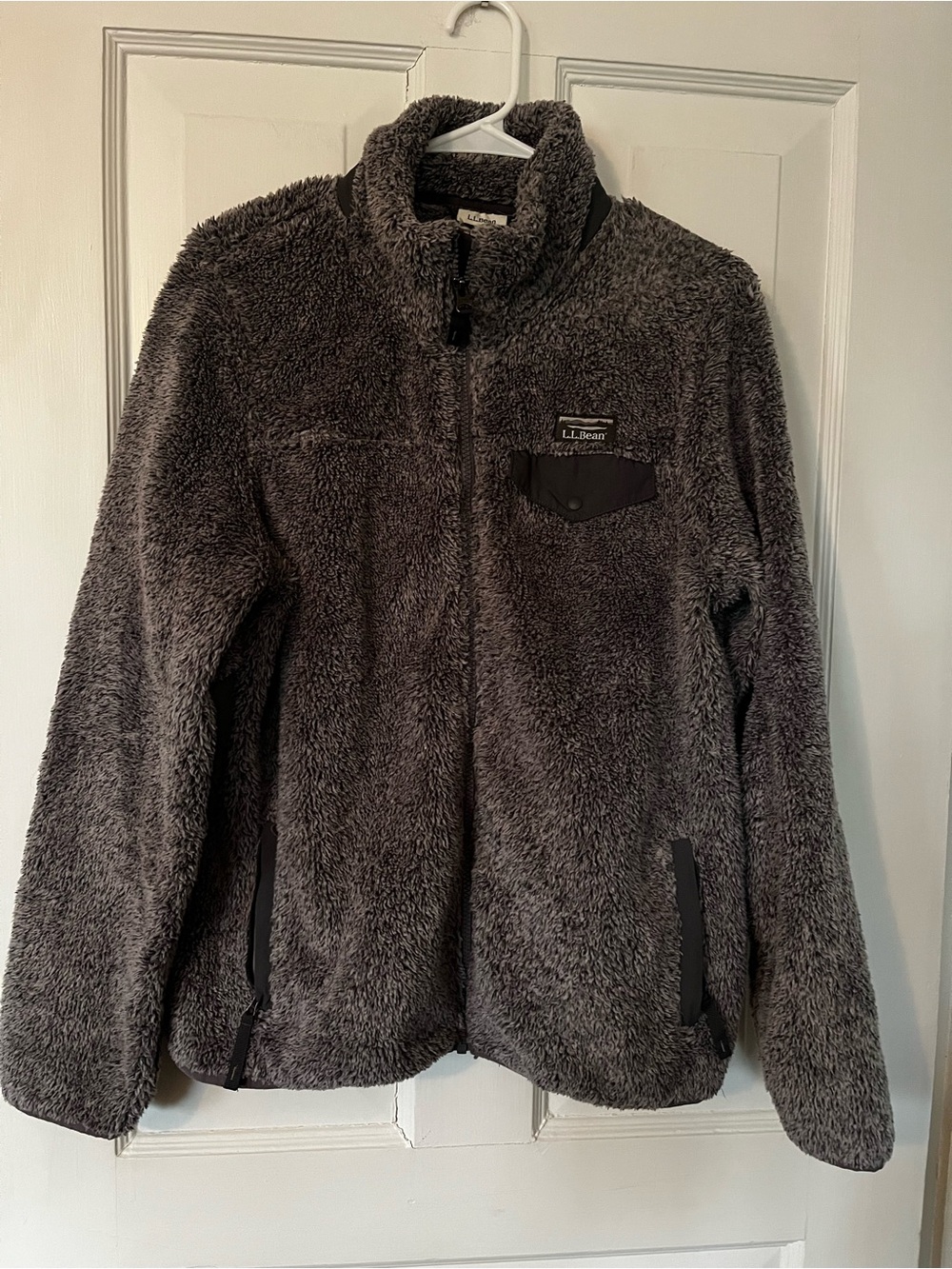 L.L.Bean Hi-Pile Fleece Jacket in charcoal gray